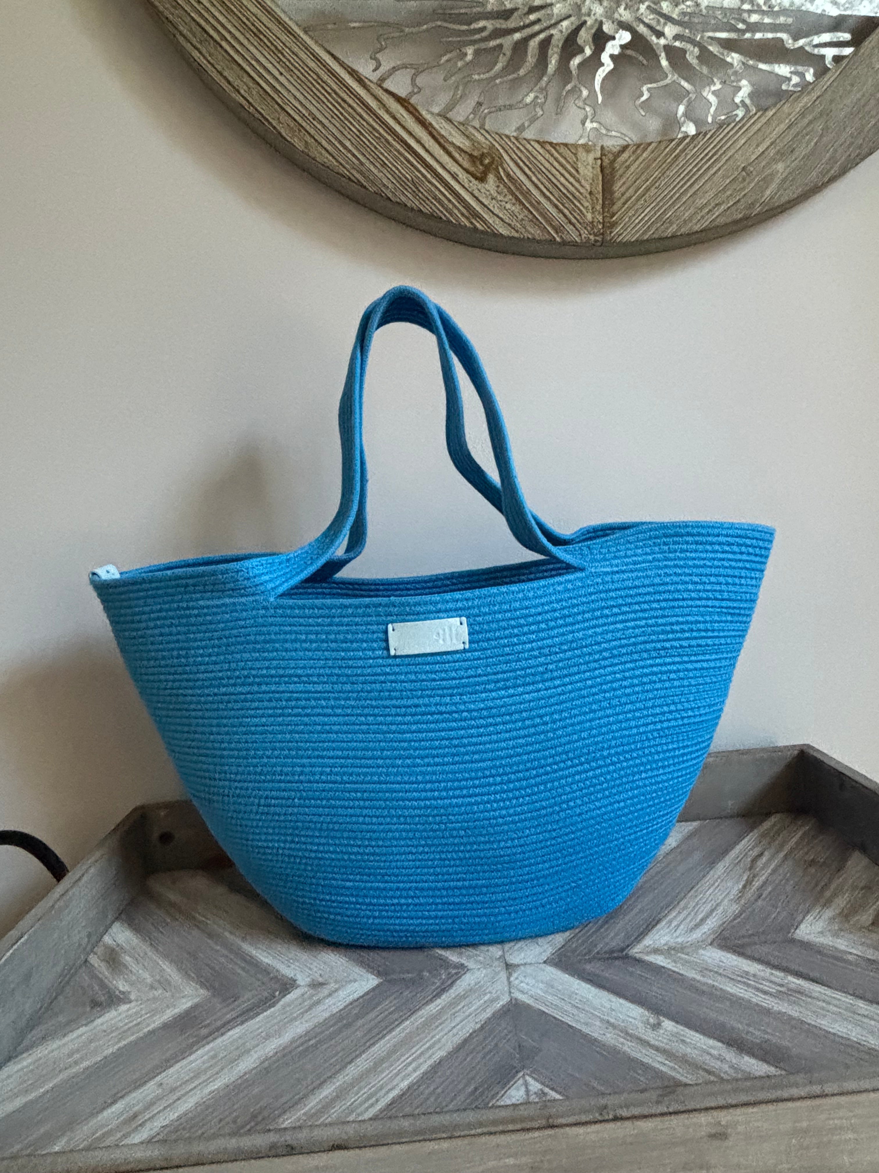 Handmade Cotton Tote BAG Blue bag
