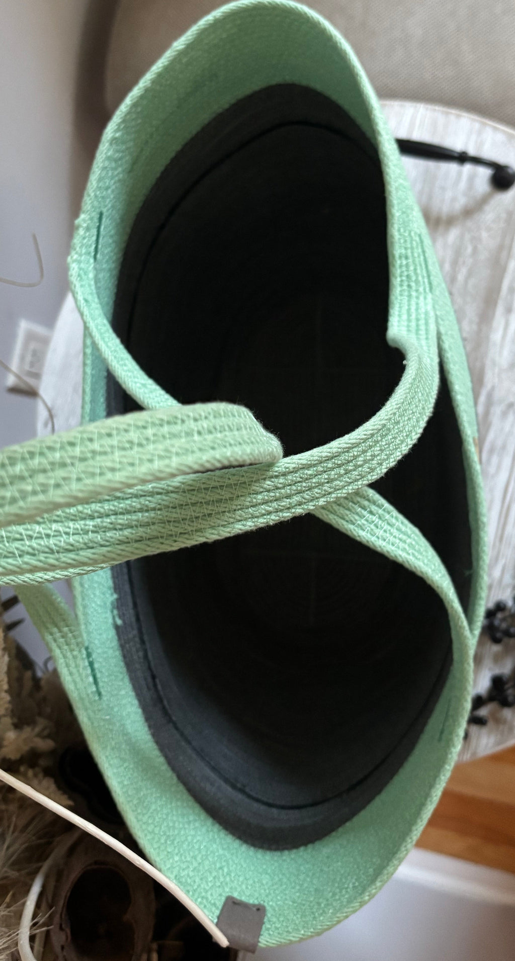 Handmade Cotton Tote BAG Mint and Gray bag