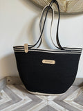 Handmade Cotton Tote BAG Black and Beige bag