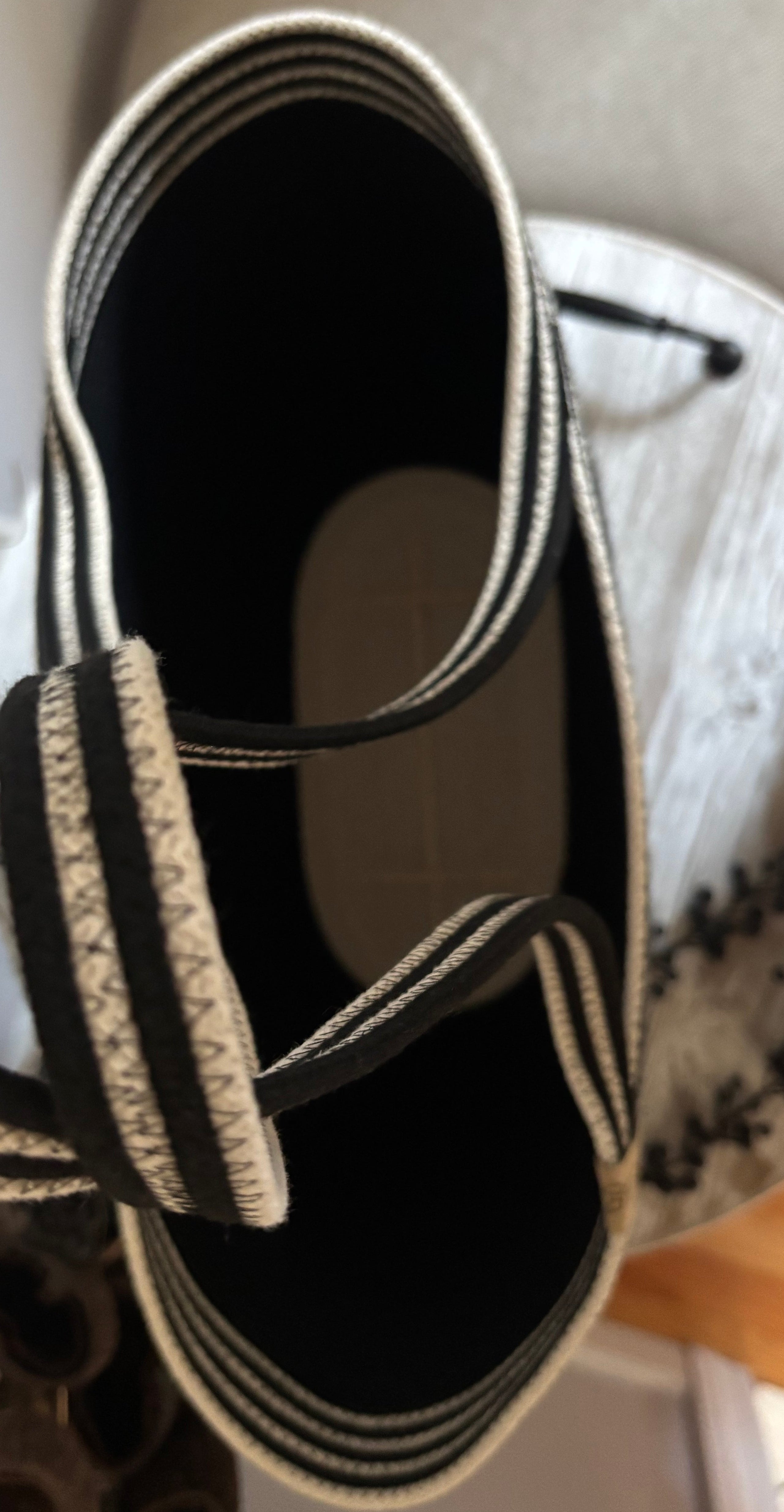 Handmade Cotton Tote BAG Black and Beige bag